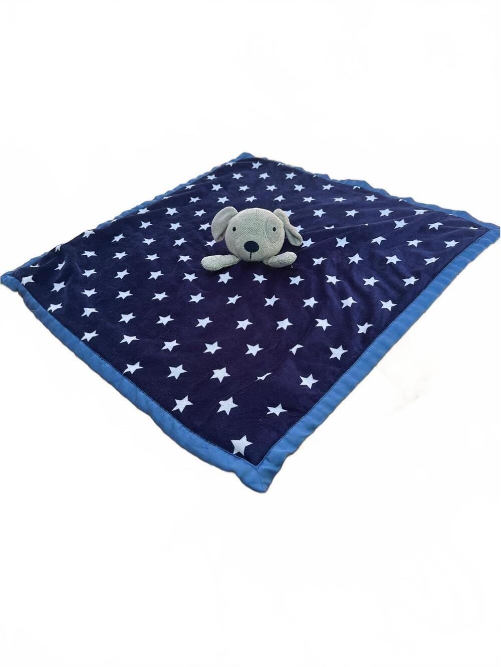 Target Cloud Island Blue Tweed Dog Security Blanket Lovey Stars Satin Trim 29"